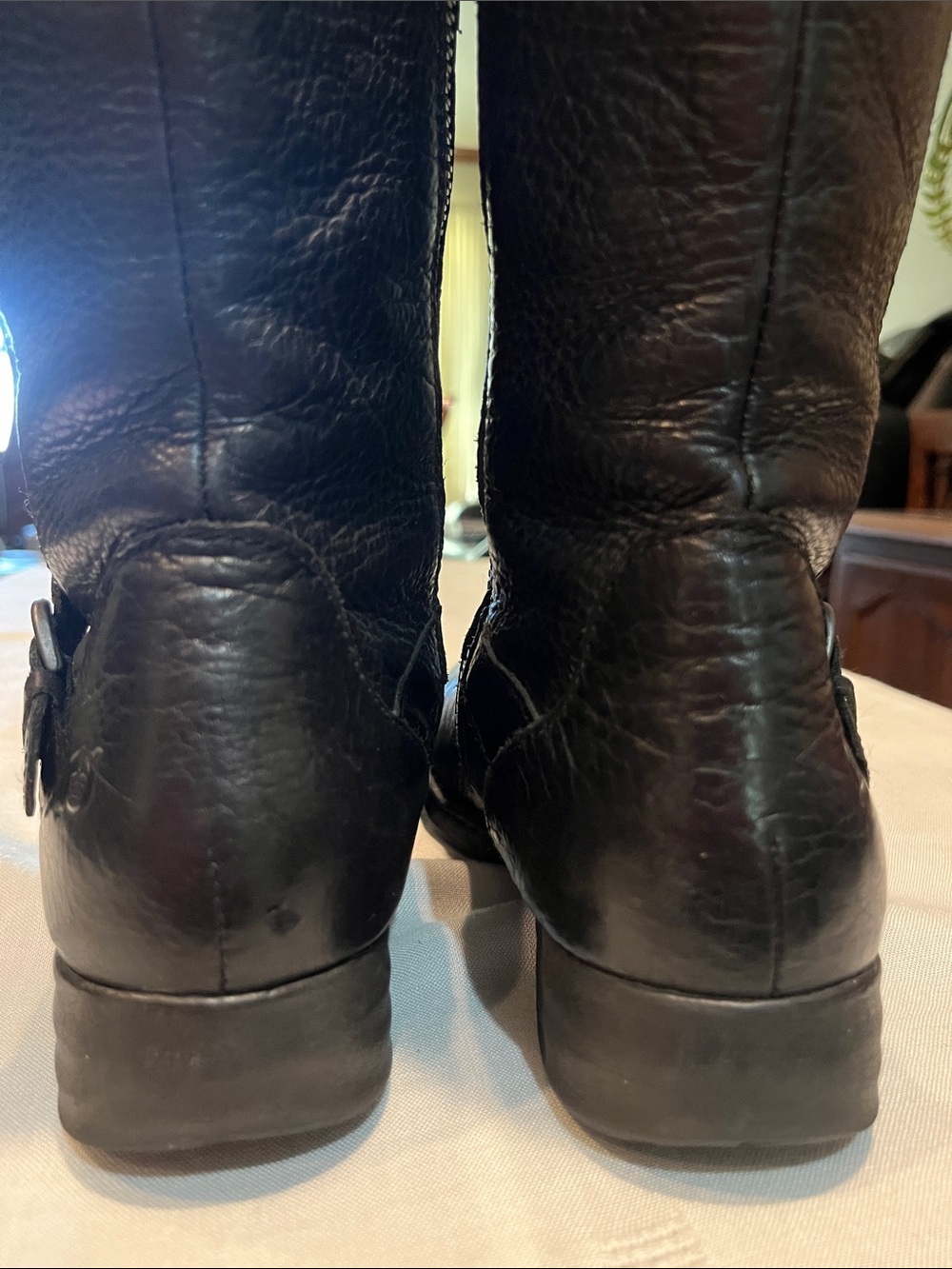 Born Kendall Black Leather Biker Boot size 8 women’s - Picture 8 of 11